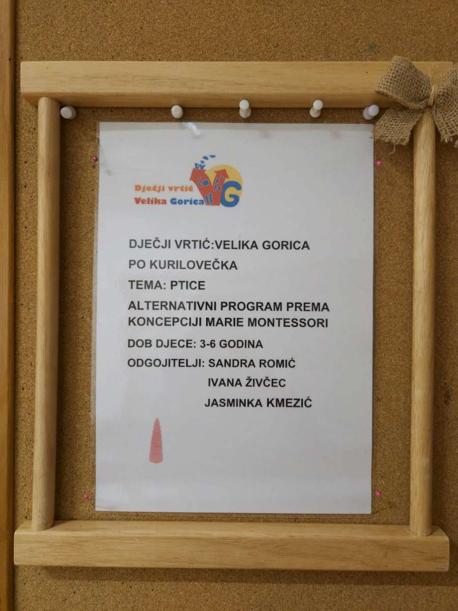 IZLOŽBA DJEČJIH RADOVA NASTALIH TIJEKOM PROJEKTA „PTICE“ U SKUPINI S ALTERNATIVNIM MONTESSORI PROGRAMOM, PO KURILOVEČKA