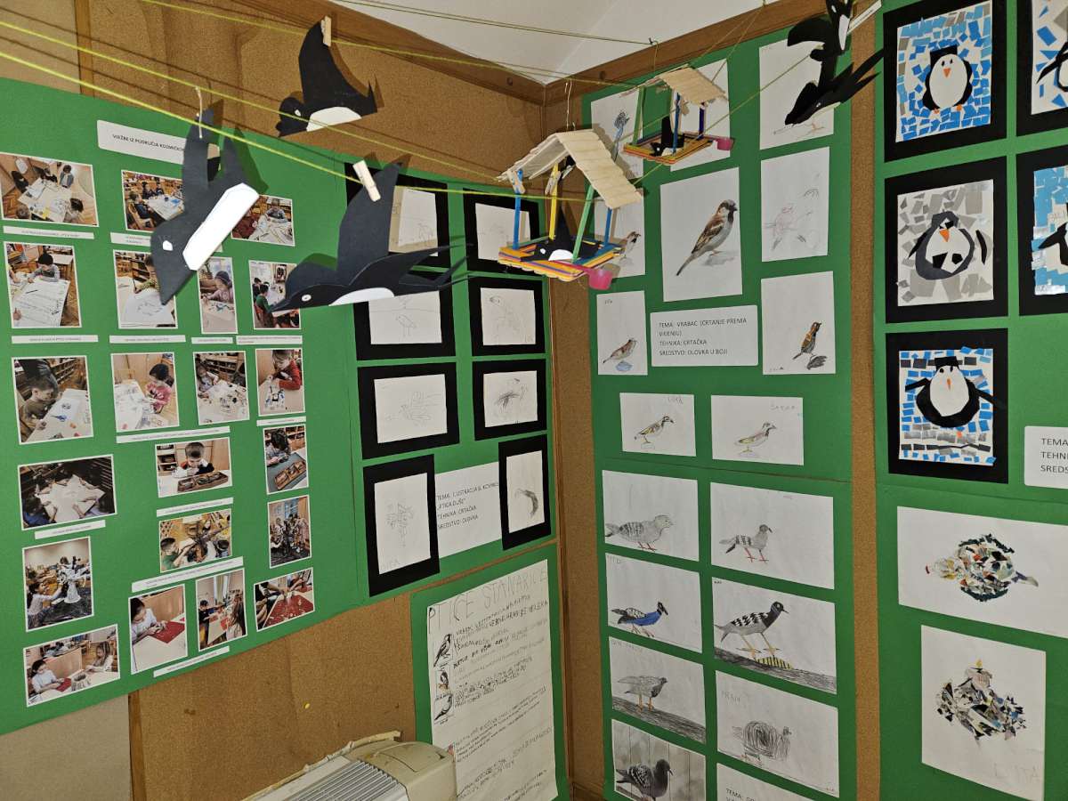IZLOŽBA DJEČJIH RADOVA NASTALIH TIJEKOM PROJEKTA „PTICE“ U SKUPINI S ALTERNATIVNIM MONTESSORI PROGRAMOM, PO KURILOVEČKA
